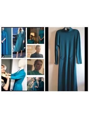 Rabbit Rabbit Rabbit Designs VINTAGE Teal B/G Sabrina Joy Modest Maxi Dress 8